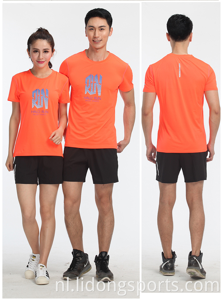 2021 Men Women Gym Fitness workout T -shirt met korte mouwen